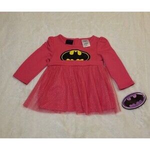 Baby Girls' BATMAN Tutu Dress Shimmer & Glitter Detail Pink Size 18 Months